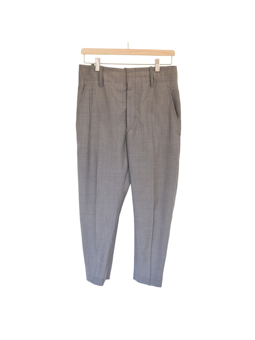 Isabel Marant Etoile Grey Cotton Tapered High Waist Trousers